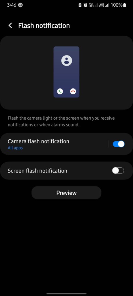 Notification flashes:-