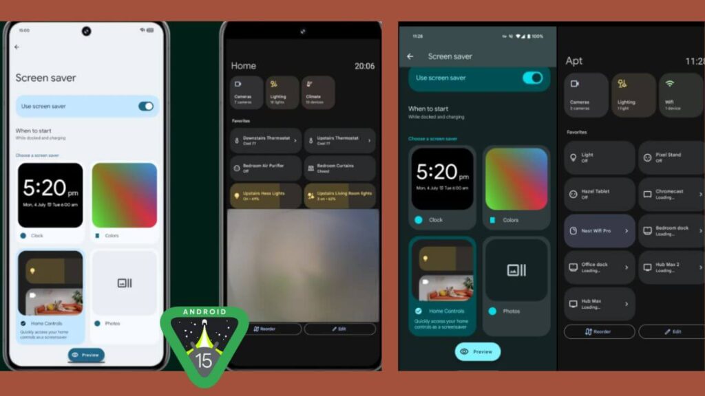 Home Controls Screensaver in Android 15